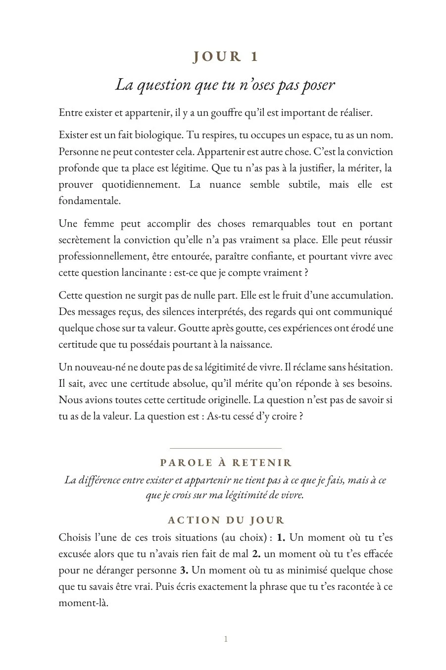 Extrait de Réconciliée : Jour 1